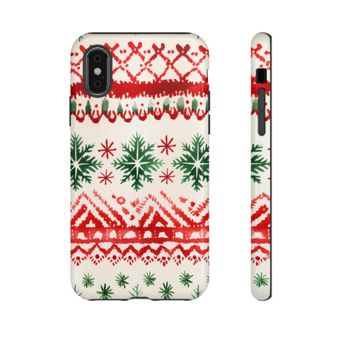 Watercolor Study of Christmas Patterns - Impact Resistant Phone Case iPhone X Glossy